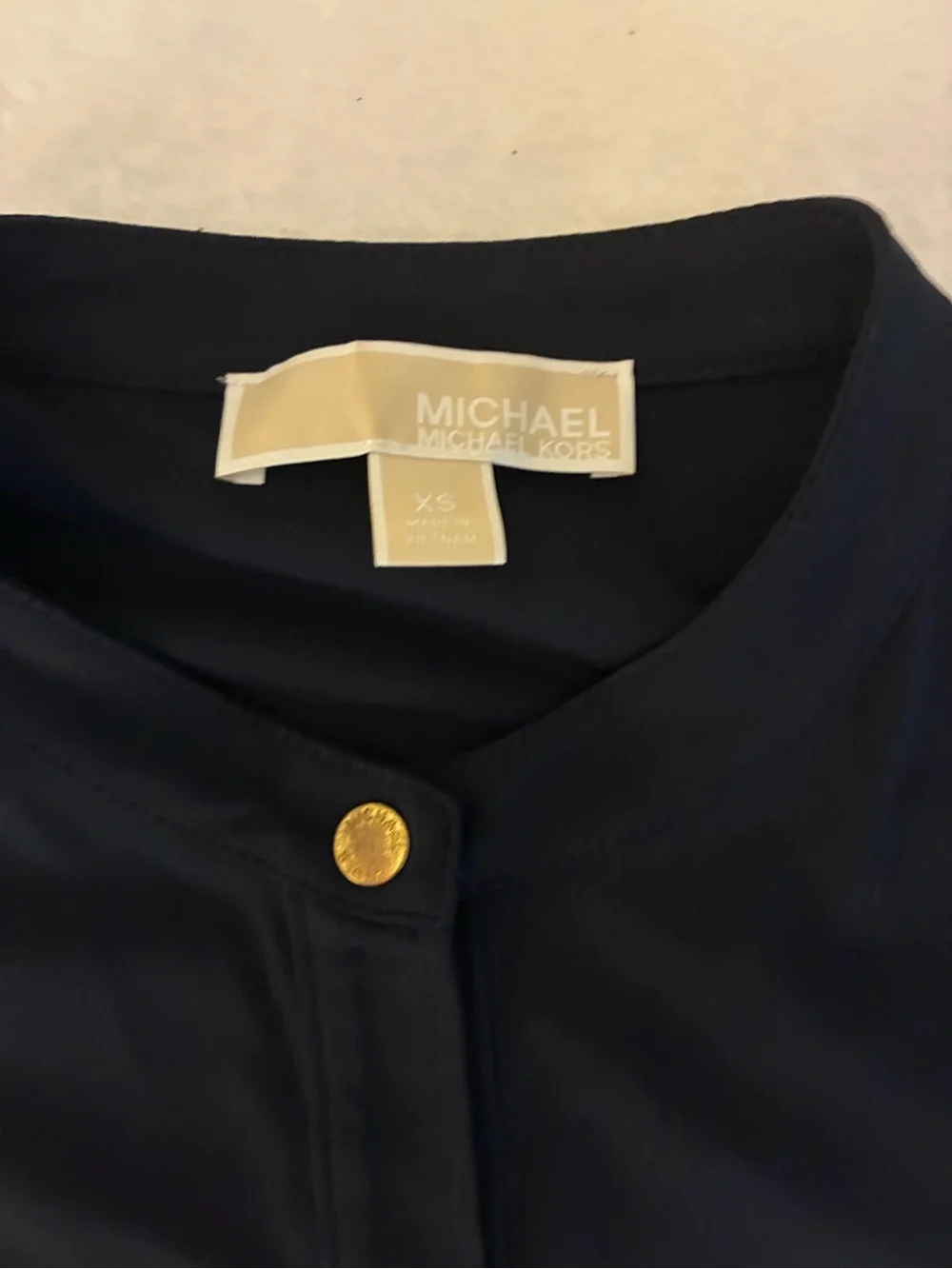 Michael Kors Black Sleeveless Button-Front Asymmetrical Dress